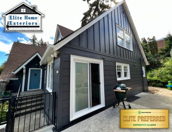 Cedar Siding Replacement with Black James Hardie