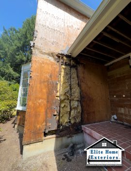 Rot repair under eifs siding