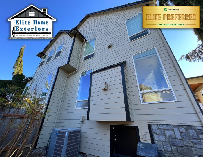 Image of exterior construction project of EIFs Siding to James Hardie Plank