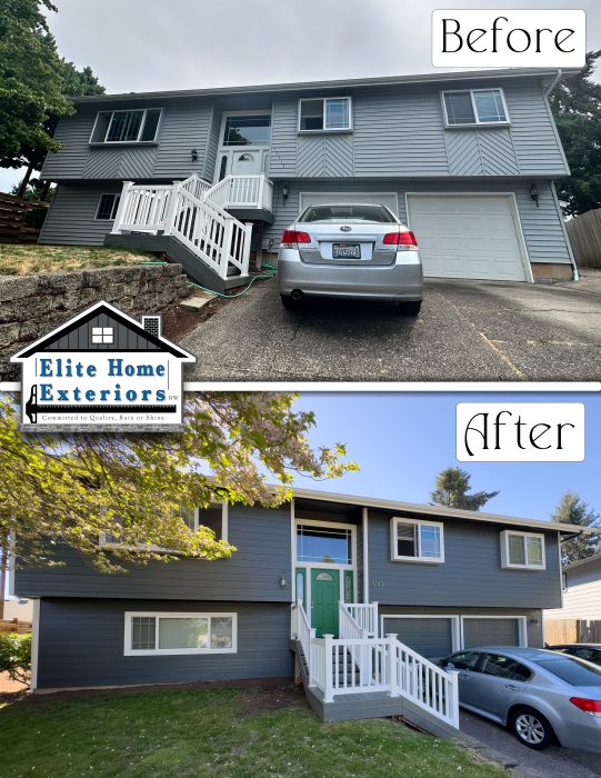 Vinyl Siding to James Hardie Fiber Cement Siding Remodel exterior picture of home
