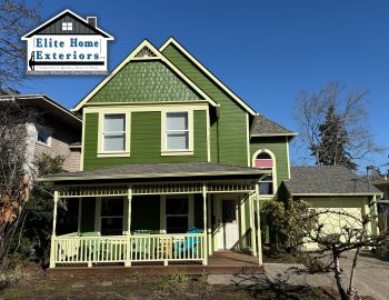Victorian green home in Portland Oregon