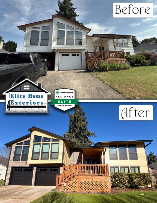 James Hardie fiber cement siding installation in Portland Oregon by Elite Home Exteriors NW